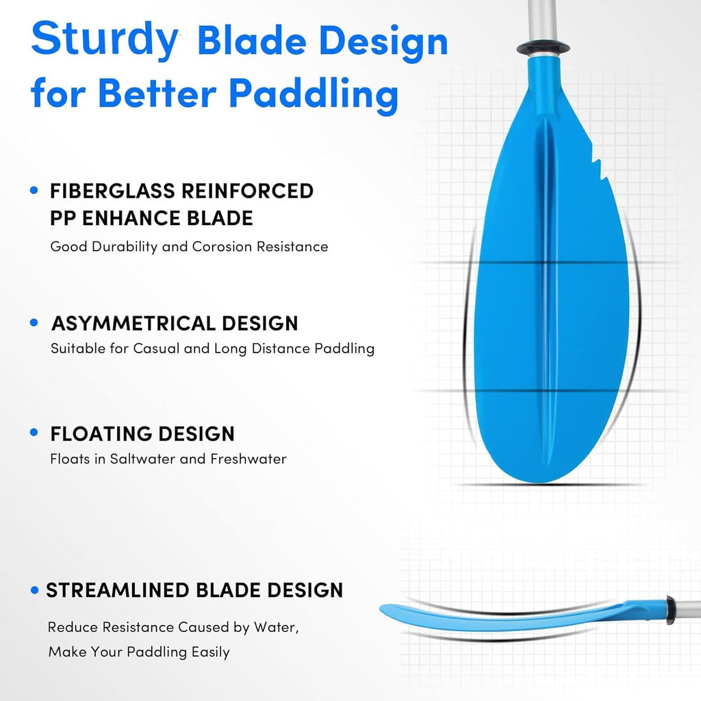 4-Piece Adjustable Kayak Paddle – Aluminum Alloy Shaft