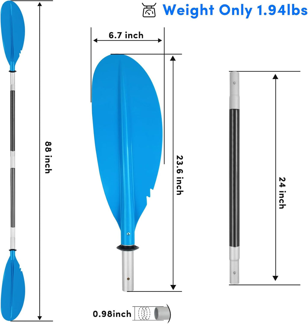 4-Piece Adjustable Kayak Paddle – Aluminum Alloy Shaft