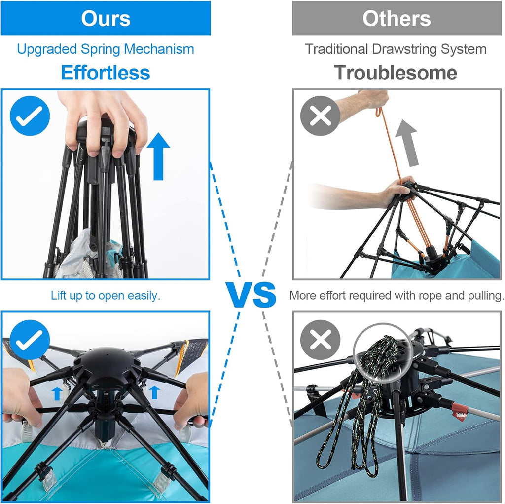 3-4 Person Beach Tent with UPF 50+ Sun Protection