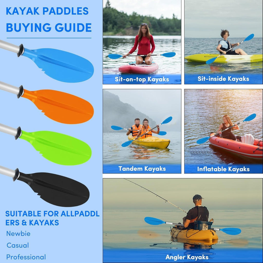 4-Piece Adjustable Kayak Paddle – Aluminum Alloy Shaft
