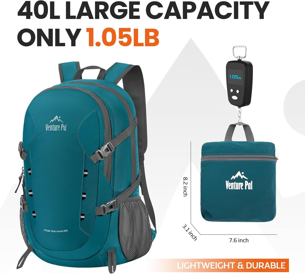 40L Lightweight Packable Hiking Daypack