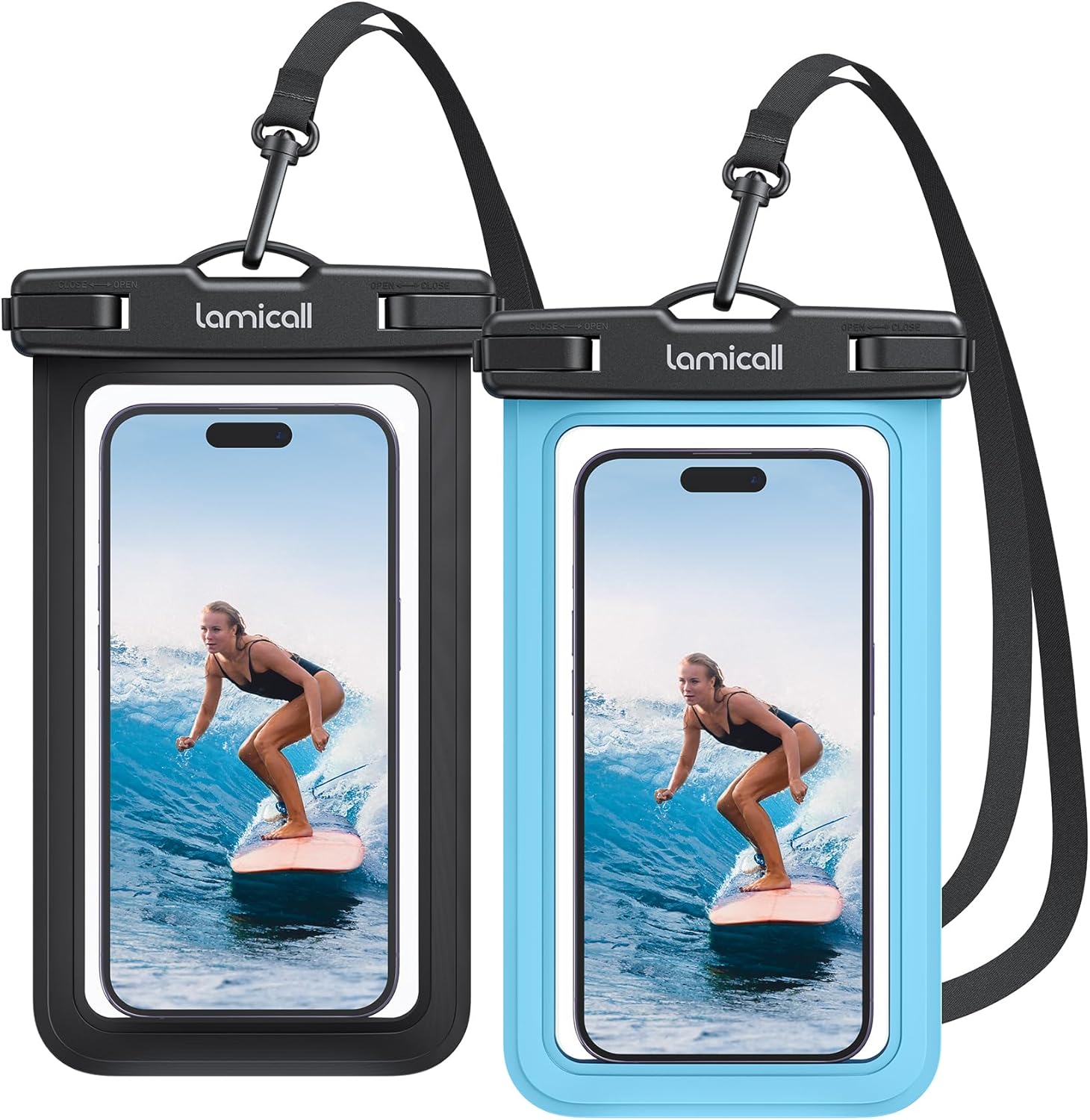 IPX8 Waterproof Phone Pouch Dry Bag – 2 Pack