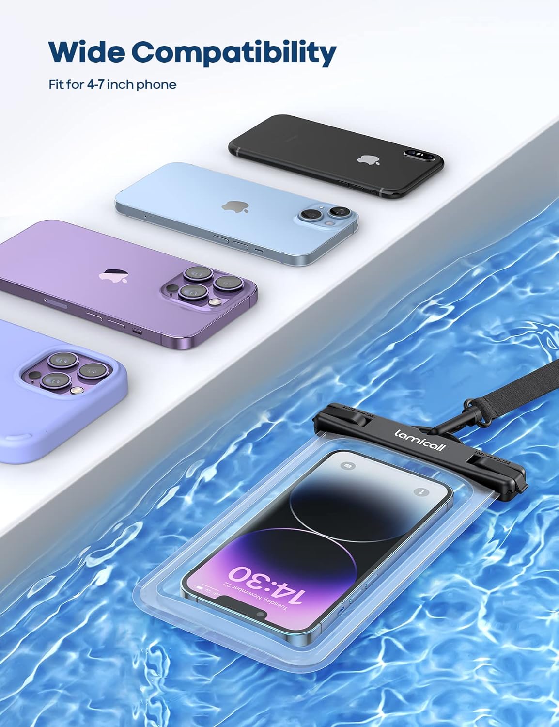 IPX8 Waterproof Phone Pouch Dry Bag – 2 Pack