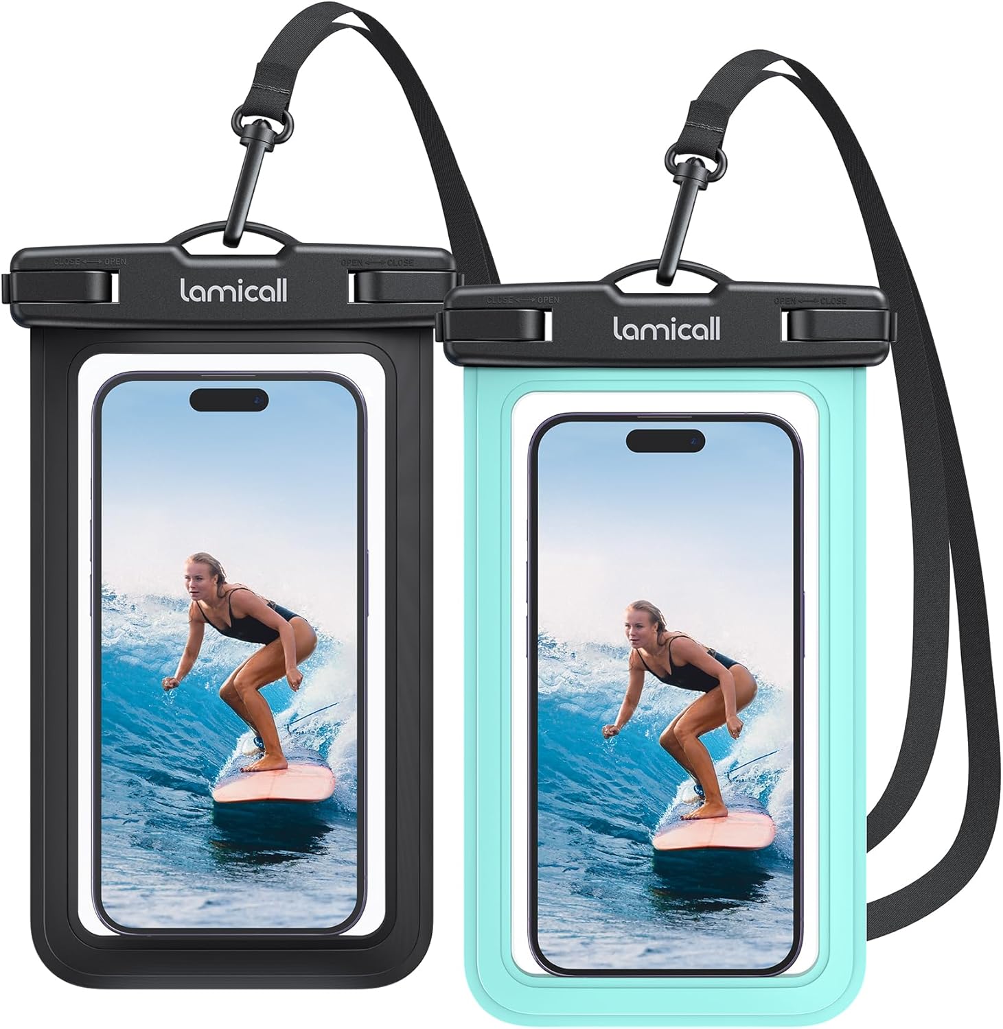 IPX8 Waterproof Phone Pouch Dry Bag – 2 Pack