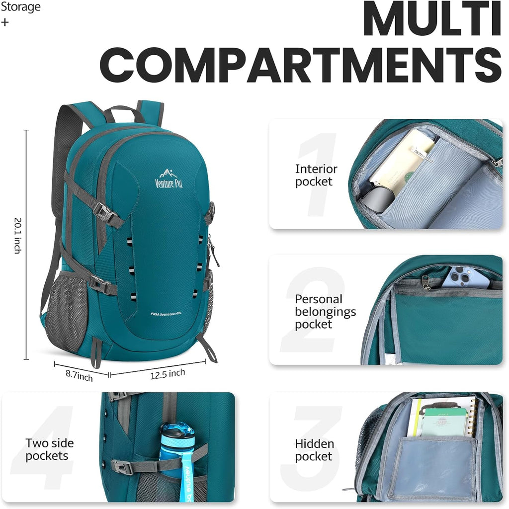 40L Lightweight Packable Hiking Daypack