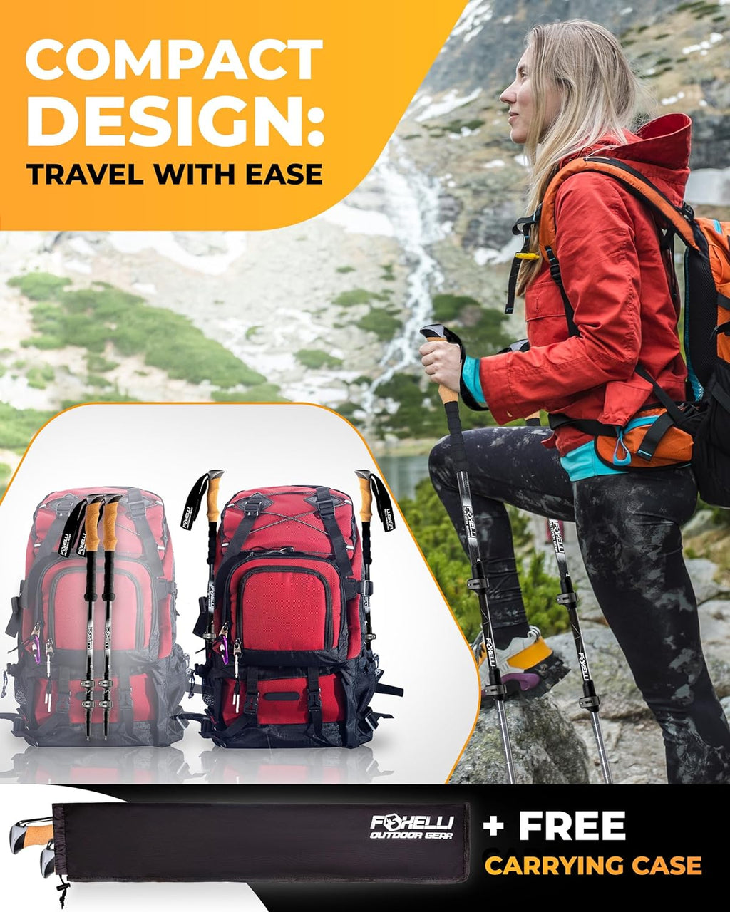 Collapsible Aluminum Trekking Poles – Set of 2