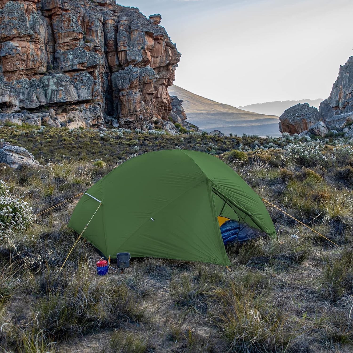 2-Person 3-Season Backpacking Tent with Footprint