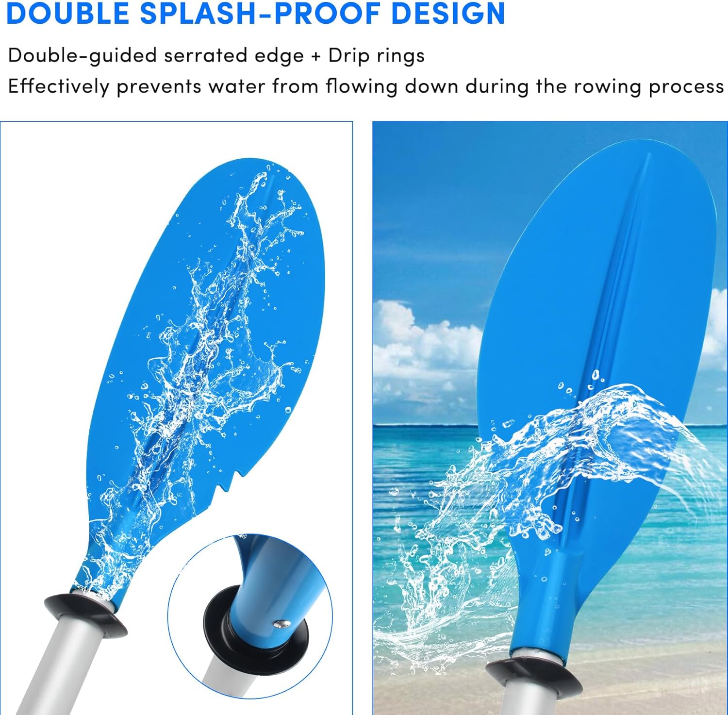 4-Piece Adjustable Kayak Paddle – Aluminum Alloy Shaft