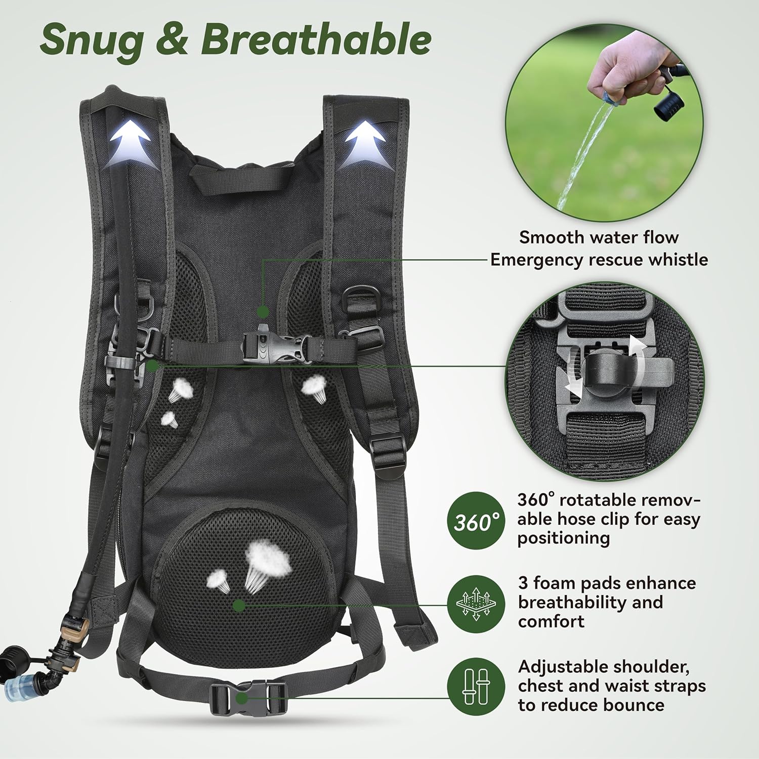 3L Tactical Hydration Pack Backpack with Water Bladder