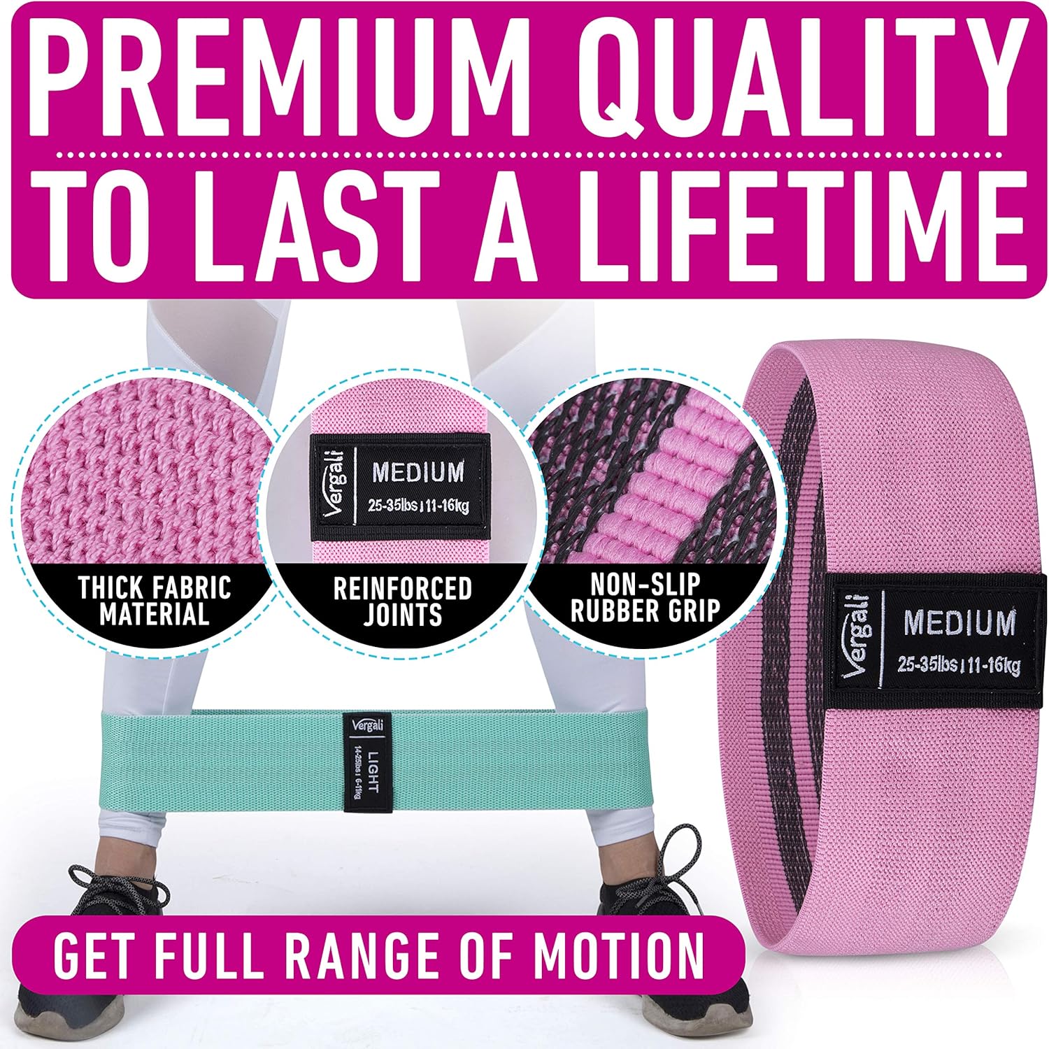 Fabric Resistance Bands Set – 4 Resistance Levels