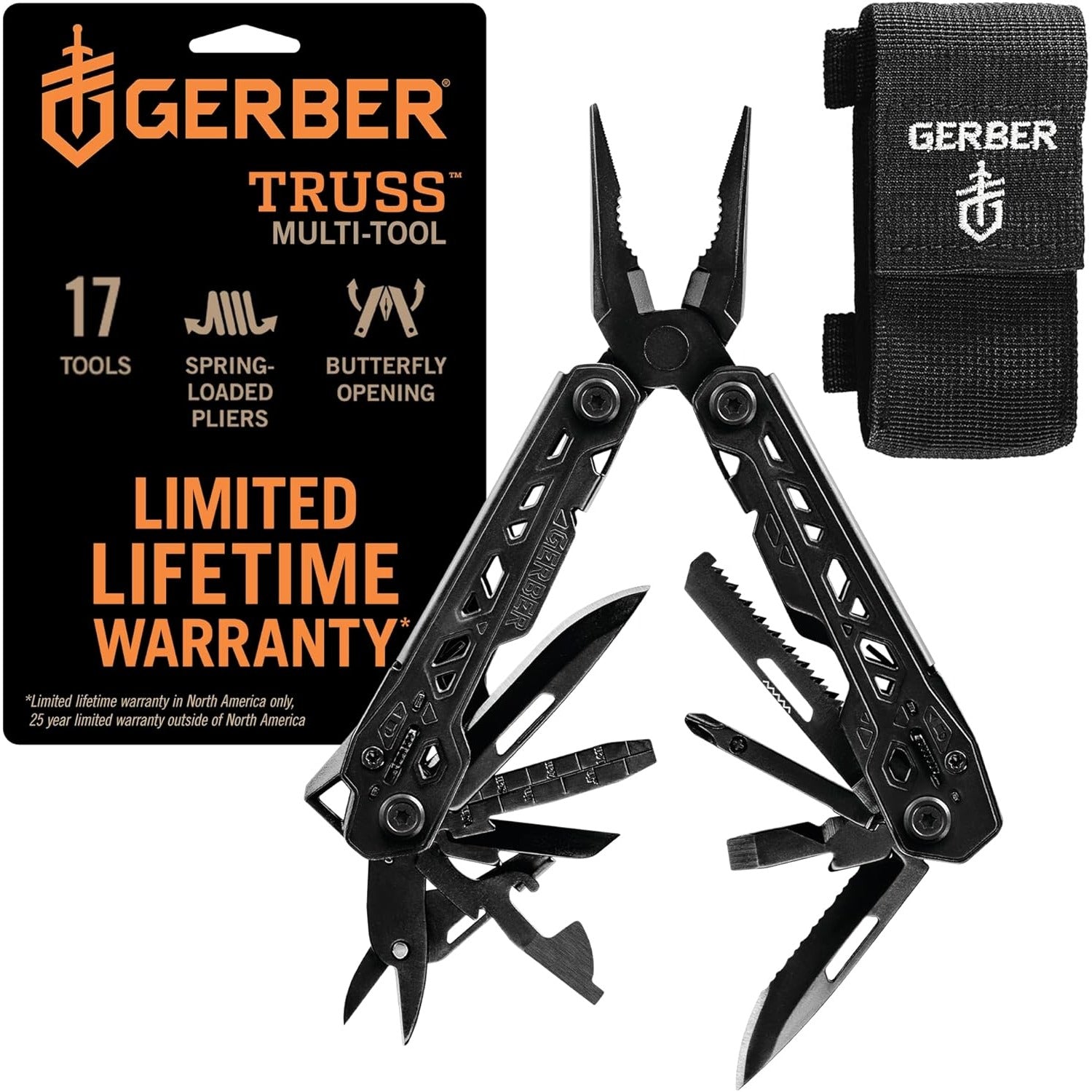 17-in-1 Multi-Tool with Pocket Knife & Needle-Nose Pliers