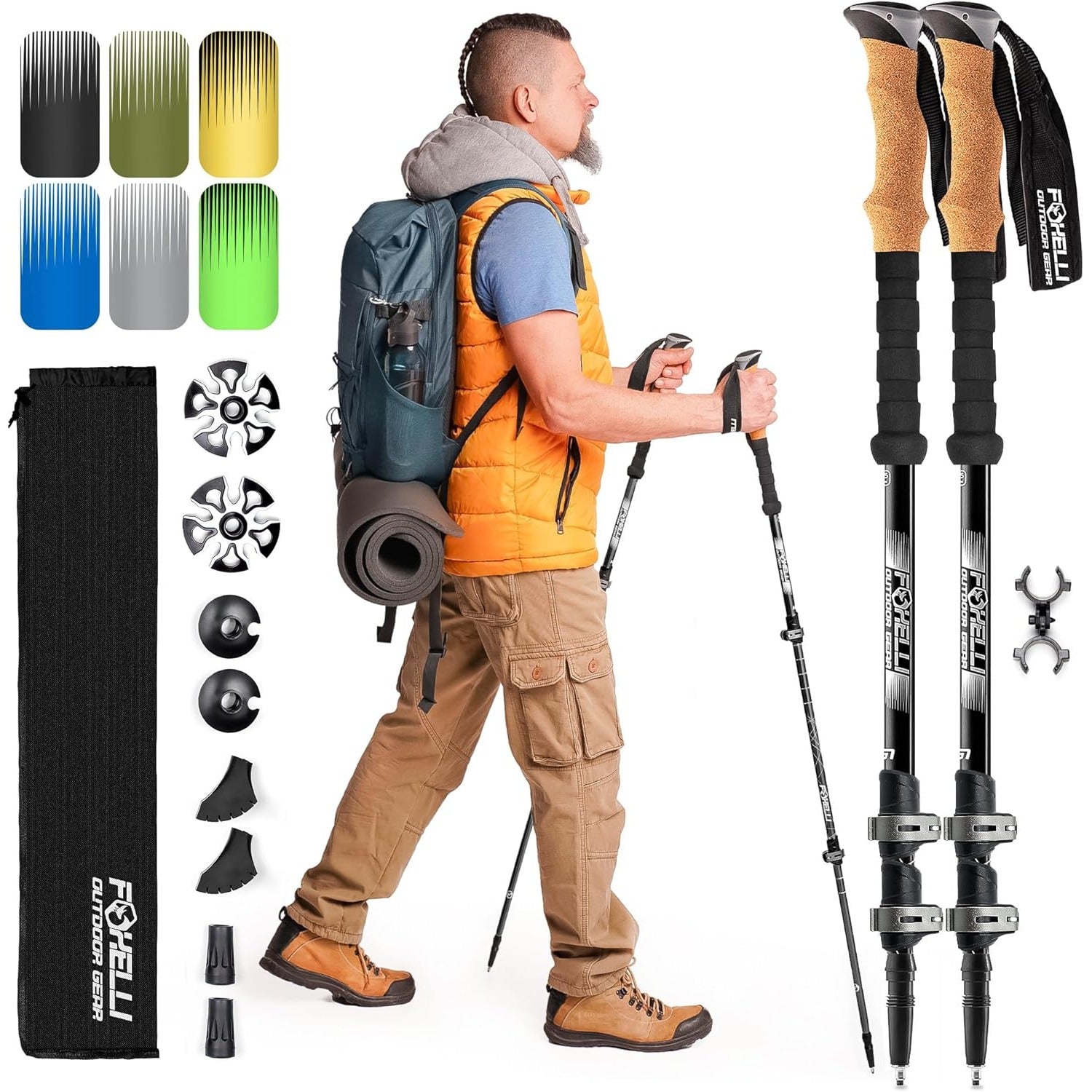 Collapsible Aluminum Trekking Poles – Set of 2